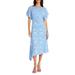 Floral Jacquard Asymmetric Midi Dress - Blue - Maggy London Dresses