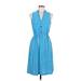 Jon & Anna Casual Dress V Neck Sleeveless: Blue Stripes Dresses - Women's Size Large