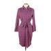 Ellie Kai Casual Dress - Shirtdress Collared 3/4 sleeves: Purple Dresses - Women's Size 12