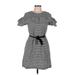 J.Crew Casual Dress - Mini Crew Neck Short sleeves: Gray Dresses - Women's Size 8 Petite