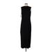 BB Dakota Casual Dress - Sheath High Neck Sleeveless: Black Print Dresses - New - Women's Size Large
