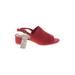 Gap Heels: Slingback Chunky Heel Casual Red Print Shoes - Women's Size 6 - Open Toe