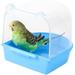 Bird Bath Hanging Bathtub Bird Cage Supplies with Hooks Parrot Transparent Hanging Bathtub for Small Birds Canary Parakeets Parrot