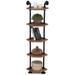 Ivinta Industrial Wall Mount Pipe Shelves Wood Corner Shelf Bookshelf