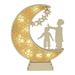 TERGAYEE Eid Crafts Night Light Handmade 3D Wooden Moon Star LED Lights Decor Home Party Bedroom Eid Ornaments Gift for Muslims