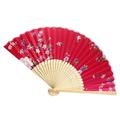 Vintage Bamboo Folding Hand Held Flower Fan Chinese Dance Party Pocket Gifts Small Hand Fan Winter Decorations Party Personalized Wedding Fans Paper Pom Poms and Big Paper Flowers Decorations for Wall