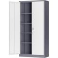 Garage Storage Cabinet with Lock 72 Metal Storage Cabinet with Locking Doors and 4 Adjustable Shelves Lockable Steel Tool Cabinet for Home Office School Double Grey