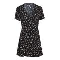 Tommy Jeans Damen Minikleid FLORAL aus Viskose, schwarz, Gr. M