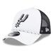 Men's New Era White/Black San Antonio Spurs Court Sport Foam A-Frame 9FORTY Adjustable Trucker Hat