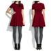 Madewell Dresses | Madewell Leather Trim Fit & Flare Skater Dress Burgundy Size Medium | Color: Red | Size: M