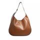 Prada Hobo Bags - Large Leather Shoulder Bag With Topstitching - in cognac - für Damen