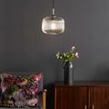 Dar Lighting Demarius Ceiling Pendant Light In Polished Chrome Finish With Glass Shade