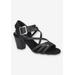 Wide Width Women's Orien Sandal by Easy Street in Black (Size 8 1/2 W)