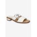 Wide Width Women's Viviana Sandal by Franco Sarto in White Croco (Size 8 W)