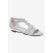 Women's Alora Sandal by Easy Street in Silver Glitter Metallic (Size 9 M)
