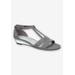 Women's Alora Sandal by Easy Street in Pewter Glitter Metallic (Size 9 1/2 M)