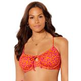 Plus Size Women's Adjustable Push Up Underwire Bikini Top by Swimsuits For All in Fruit Punch Papaya (Size 16)