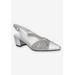 Women's Bizzy Slingback by Easy Street in Silver Satin (Size 10 M)