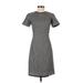 Polo by Ralph Lauren Cocktail Dress - A-Line High Neck Short sleeves: Gray Solid Dresses - Women's Size 0