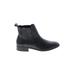 Steve Madden Boots: Chelsea Boots Chunky Heel Casual Black Shoes - Women's Size 8 1/2 - Almond Toe