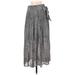 Maeve by Anthropologie Casual Midi Skirt Long: Gray Animal Print Bottoms - Women's Size 4