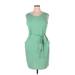 Merokeety Casual Dress - Sheath Crew Neck Sleeveless: Green Print Dresses - Women's Size X-Large