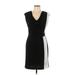 Sandra Darren Casual Dress - Sheath: Black Color Block Dresses - Women's Size 10