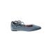 Yoki Flats: Blue Solid Shoes - Women's Size 8 1/2 - Almond Toe