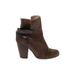 Rag & Bone Ankle Boots: Brown Print Shoes - Women's Size 37.5 - Round Toe