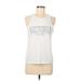 Victoria Sport Active Tank Top: White Graphic Activewear - Women's Size Medium