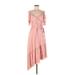 Paige Casual Dress - High/Low: Pink Dresses - New - Women's Size Medium