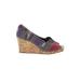 TOMS Ankle Boots: Slip-on Wedge Bohemian Purple Shoes - Women's Size 8 - Peep Toe