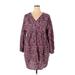 Old Navy Casual Dress - Mini V Neck 3/4 sleeves: Burgundy Dresses - New - Women's Size 2X-Large