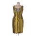 Lela Rose Cocktail Dress - Sheath: Gold Solid Dresses - Women's Size 10