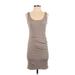 Pink Blush Casual Dress - Bodycon Scoop Neck Sleeveless: Gray Solid Dresses - Women's Size Small