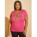 Plus Size Spoiled Wife Glittered Graphic Tee