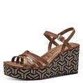 Tamaris Damen Plateau Sandalen Leder Keilabsatz Sommer; CAMEL/braun; 37 EU