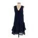 Zadig & Voltaire Casual Dress - Party V Neck Sleeveless: Blue Solid Dresses - Women's Size Small