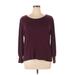 Nina Leonard Pullover Sweater: Burgundy Print Tops - Women's Size 2X