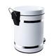 HASMI Bathroom trash can Foot-operated Trash Can with Lid 5L/1.3 Gallon Household Toilet Office Sorting and Cleaning Trash Can Round Metal Waste Paper Basket White Kitchen Trash Can