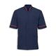Alexandra STC-NM7NR-M Men's Mandarin Collar Tunic, Plain, 67% Polyester/33% Cotton, Red Trim, Size: Medium, Sailor Navy