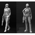 1/35 Sci-Fi Agent Female Soldier Resin Model Kit Unpainted and Unassembled Resin Model Parts (2 Persons) // I7S5-9