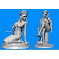 1/35 WWII Female Soldier Resin Model Kit Unpainted and Unassembled Resin Model Parts and Components (2 Persons)//I9S5-2