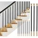 49.5in 37.5in 29.5in Tall Stair Parts Metal Spindles, 10/5/2 Pack Staircase Deck Balusters With Installation Accessories, Thin Smooth Modern Floor Mount Bar ( Color : Black-10 PACK , Size : 115cm/45.5