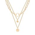 HAODUOO Necklace Women Dainty Layered Choker Necklace Fashion Set Occident Multi-Layer Necklace Coin British Pendant Necklace Necklaces & Pendants Girl Elegant Y Pendant Necklace for Gifts