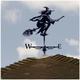 Witch Weathervane Garden, Rustic Weathervane, Cast Iron Witch Decorative Black Metal, Weather Vanes House, for Garden Lawn Patio Roof Halloween Decoration