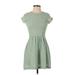 Kimchi Blue Casual Dress - A-Line High Neck Short sleeves: Green Dresses - Women's Size Small