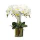 SmPinnaA Artificial Flowers for Decoration Artificial Orchid, Faux Phalaenopsis Pu Flower Fake Orchid Flowers Plant with Ceramic Vase for Home Office Party Table Decor Artificial Flowers Plants