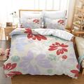 Double Duvet Set Red Purple Floral Double Bedding Set Soft Kingsize Duvet Cover Sets Hypoallergenic Duvet Cover Sets with 2 Pillow Cases Super King Size Duvet Cover Sets 260x220cm