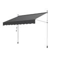 Retractable Awning Outdoor Patio Awning Sunshade Shelter,78-157 Inch,height Adjustable Sunshade Patio Door Window Awning Canopy For Backyard, Garden, Balcony White shelf-L 3m gray